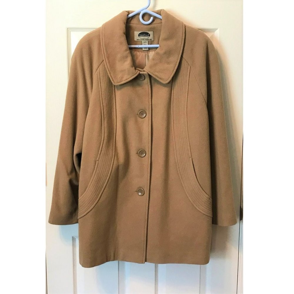 Mark Reed Wool Camel Color Coat NWOT Size 2X 22